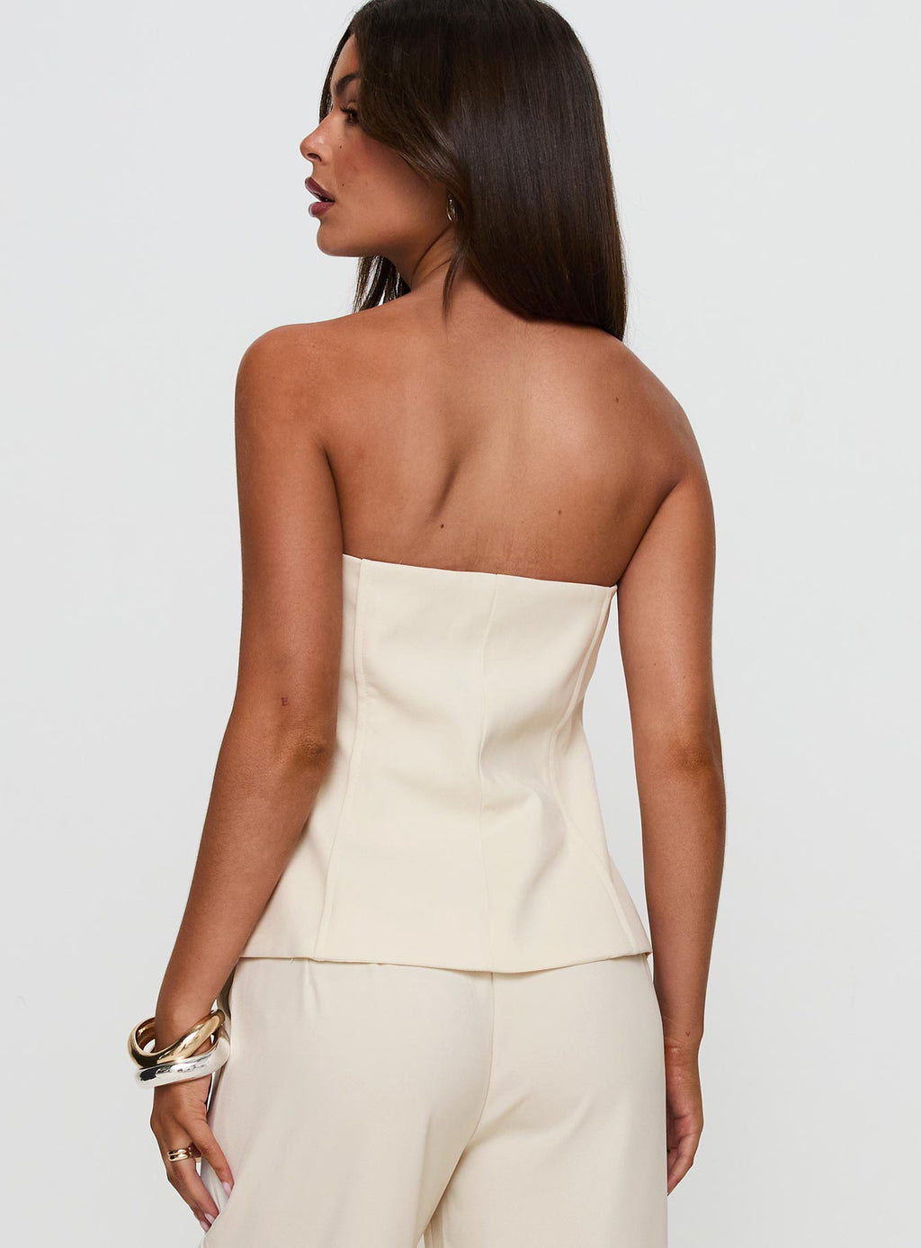 Lavish Living Strapless Top Cream