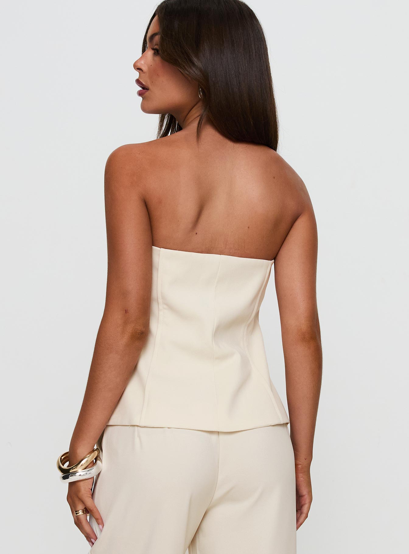 Lavish Living Strapless Top Cream