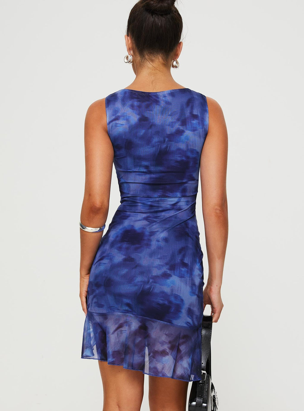 Molita Ruffle Hem Dress Mini Dress Navy