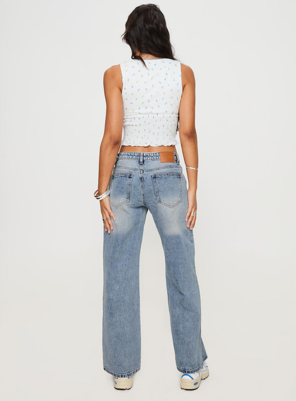 Ronine Low Rise Wide Leg Jeans Light Wash