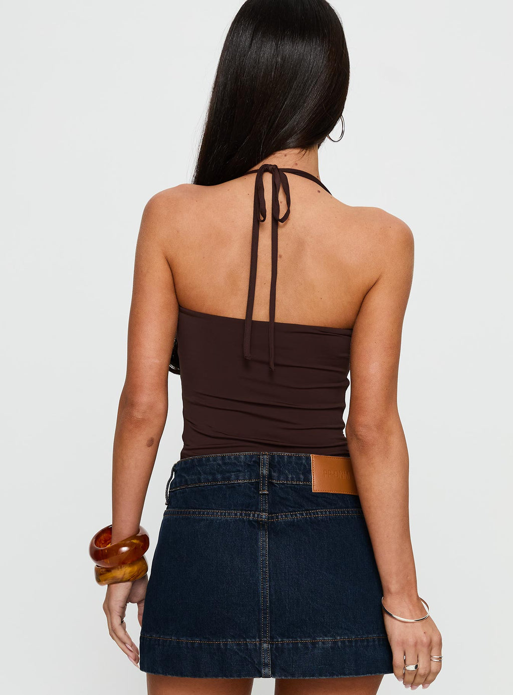 Someone You Need Bead Detail Bodysuit Chocolate