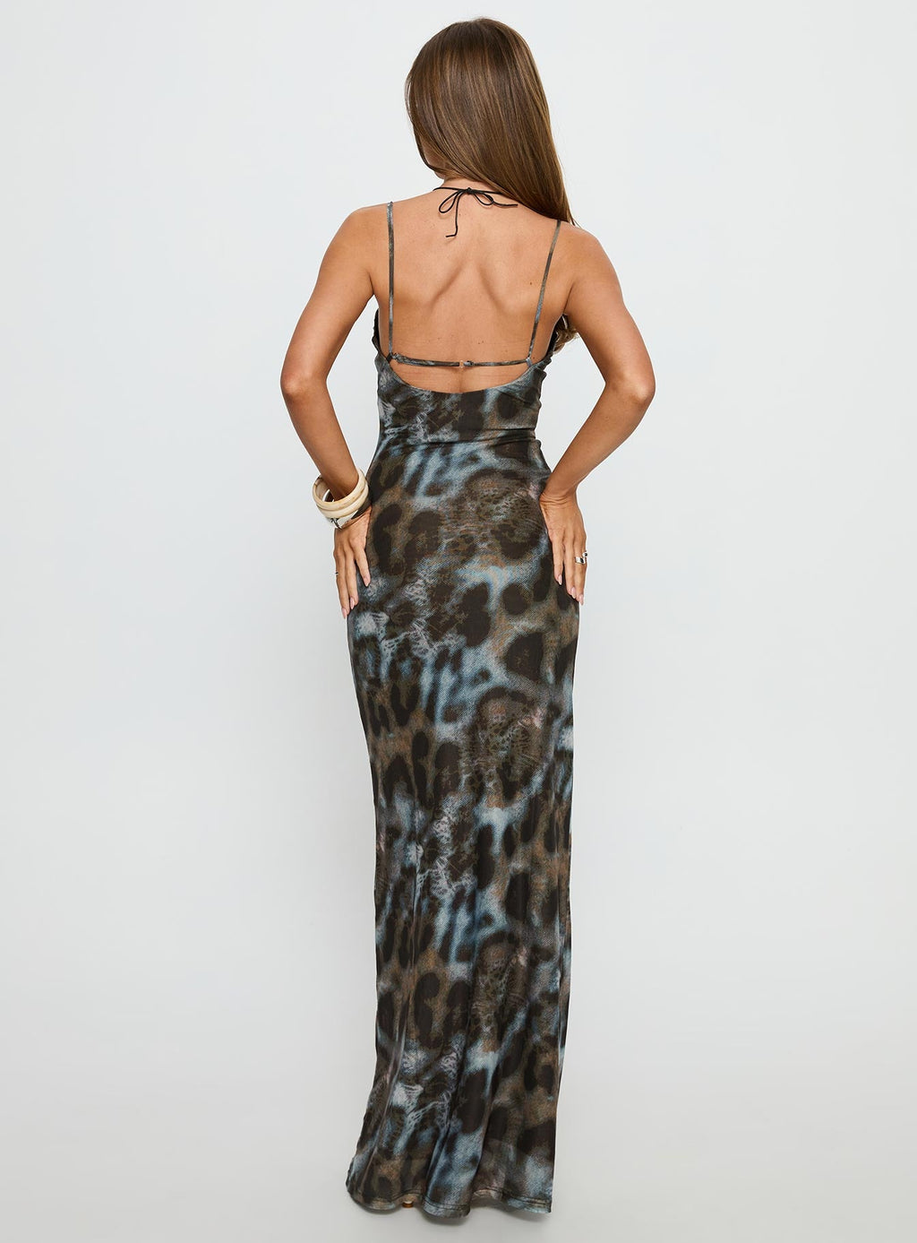 Saphrona V-neck Maxi Dress Leopard