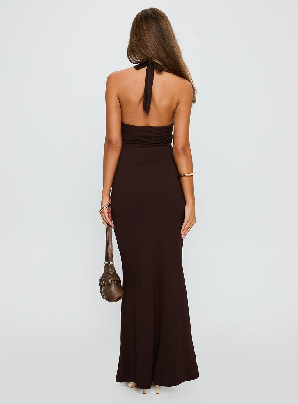 No Hard Feelings Twist Maxi Dress Brown