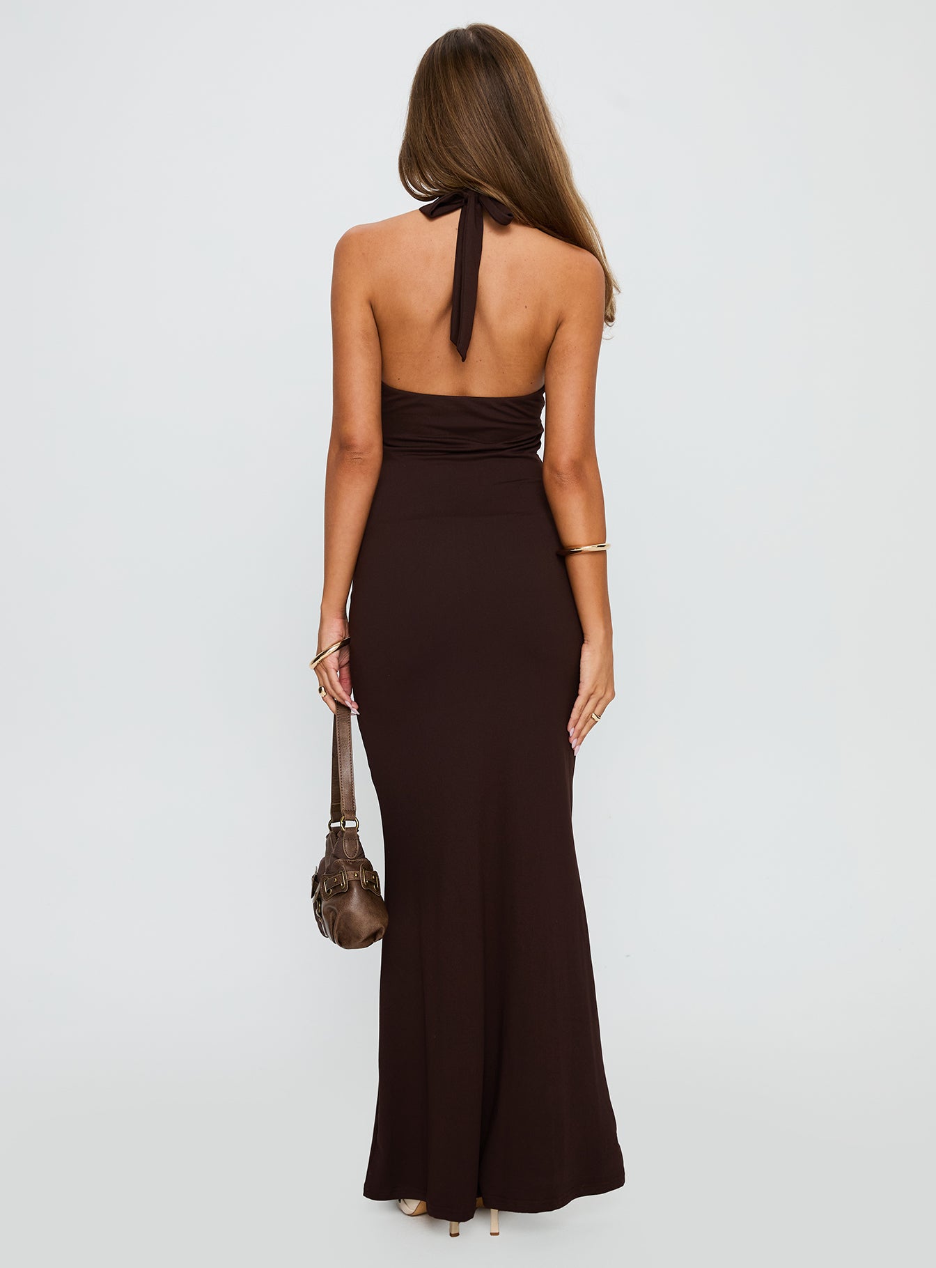 No Hard Feelings Twist Maxi Dress Brown