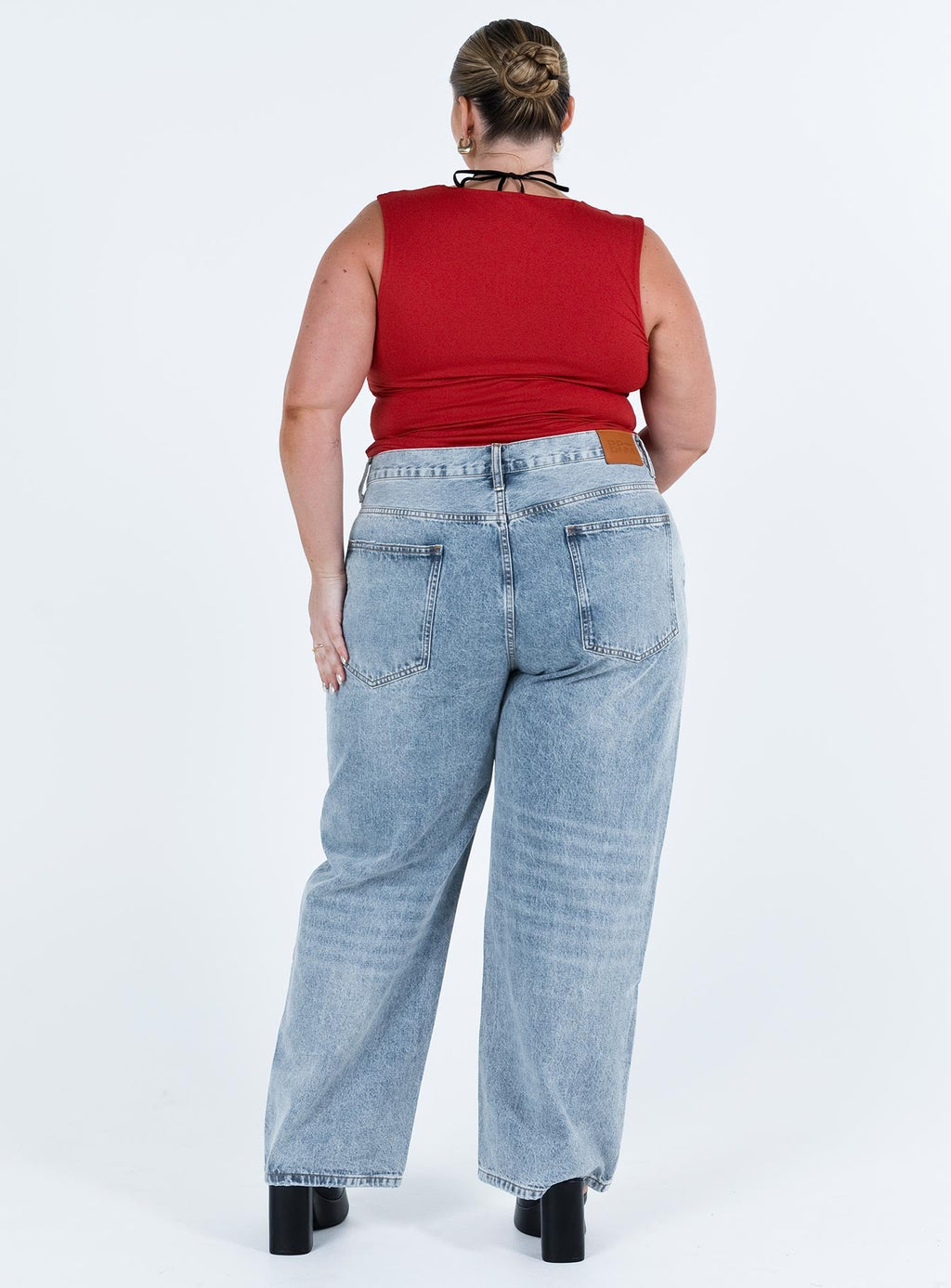 Holly Asymmetric Straight Leg Jean Light Wash Denim Curve
