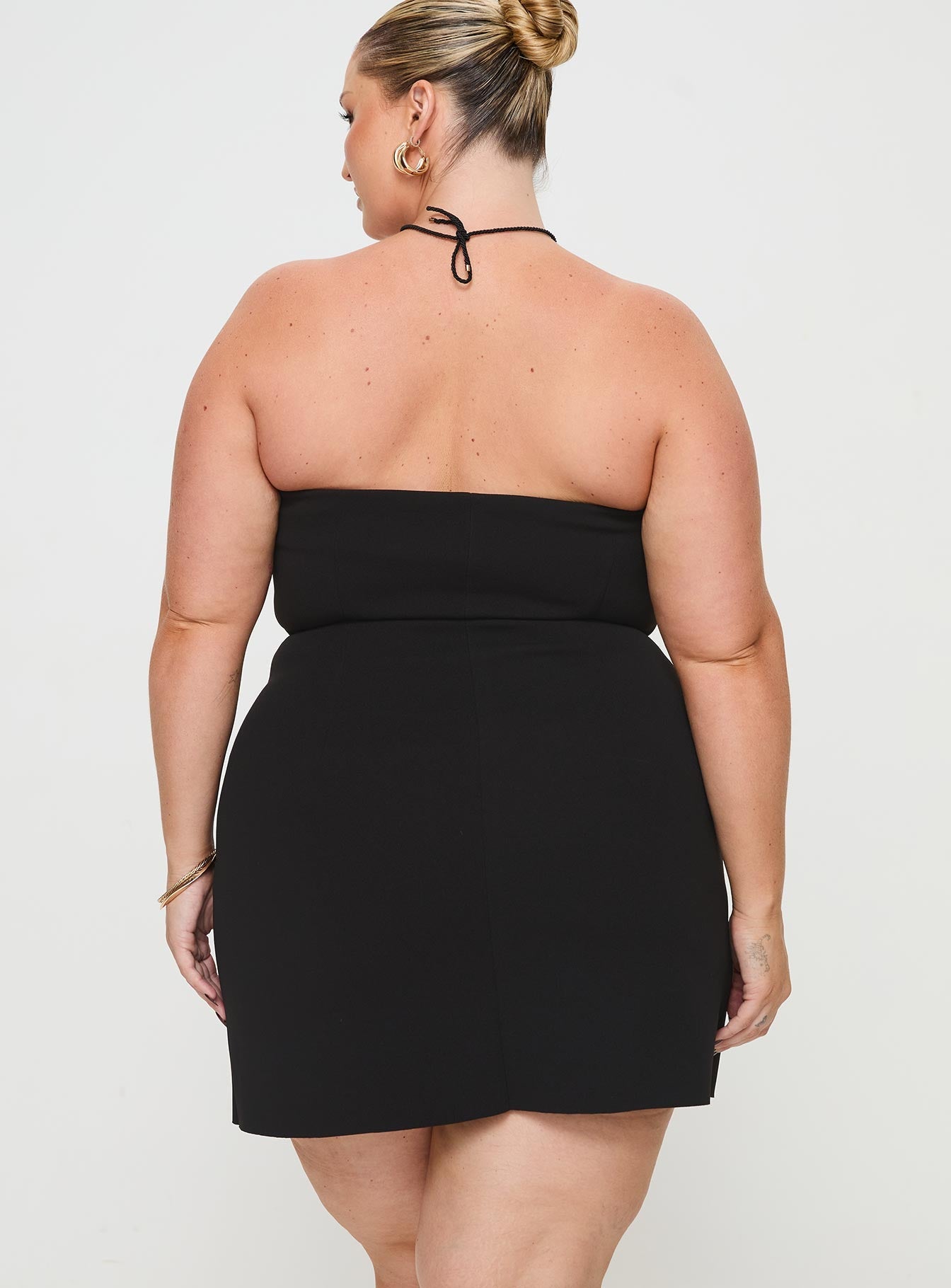 Simple Sweetheart Mini Dress Black Curve