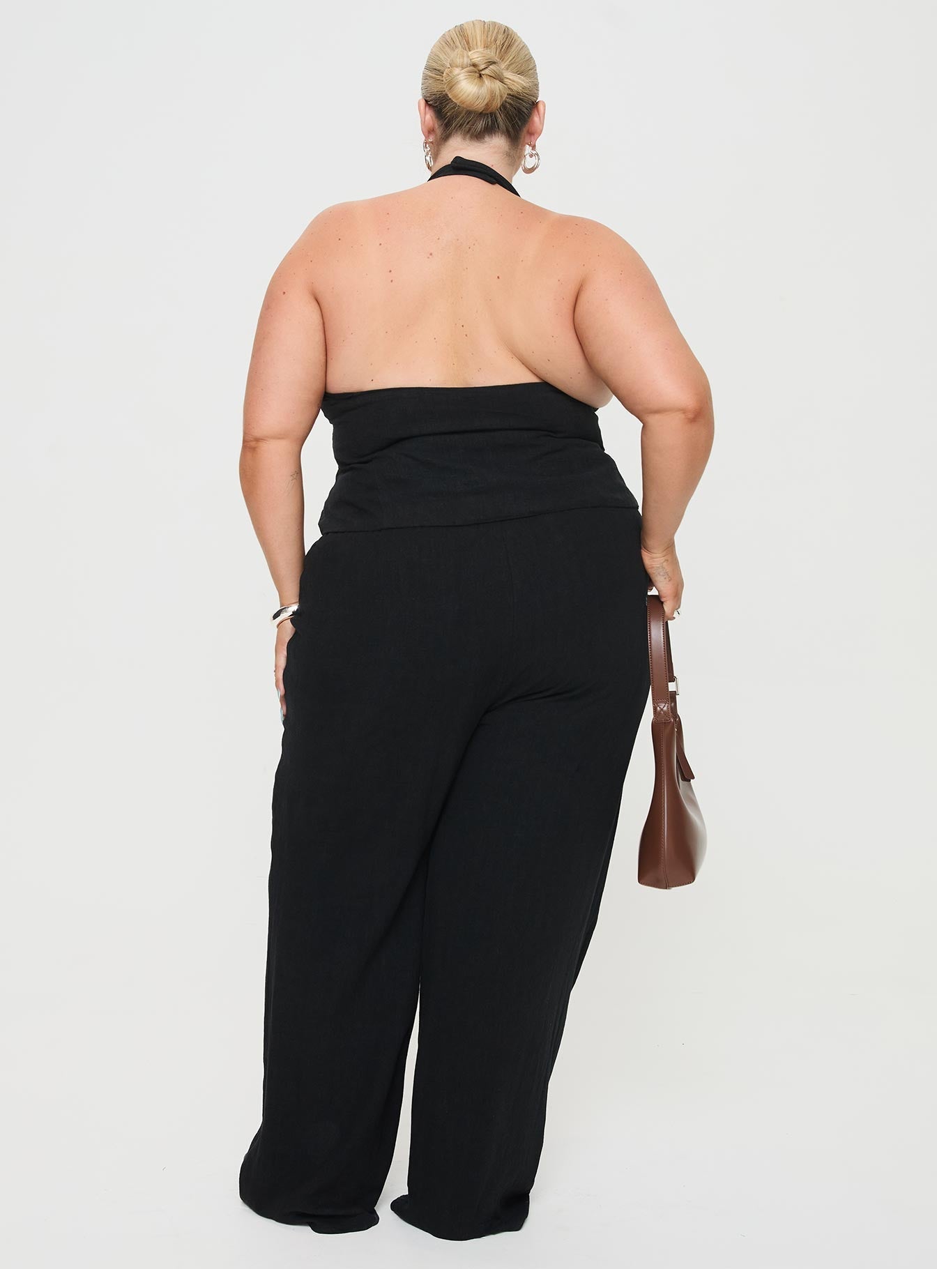 Felipe Linen Blend Pants Black Curve