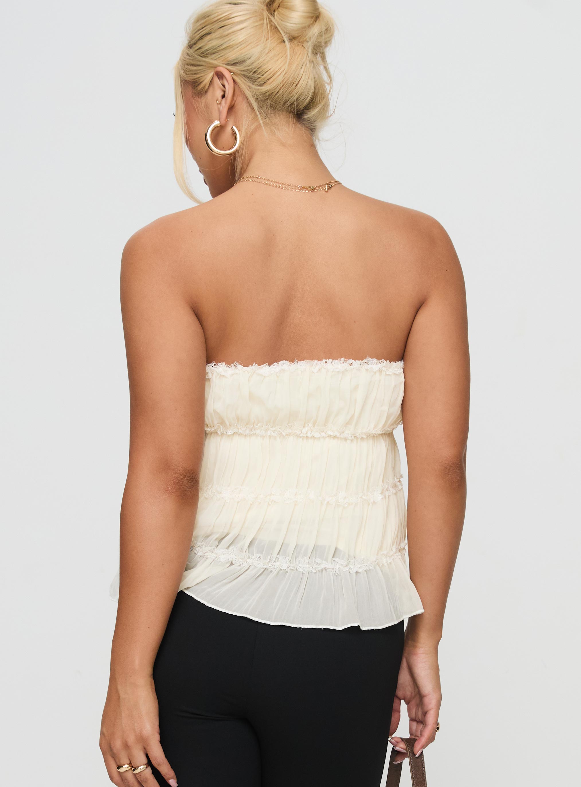 Avelina Strapless Top Cream