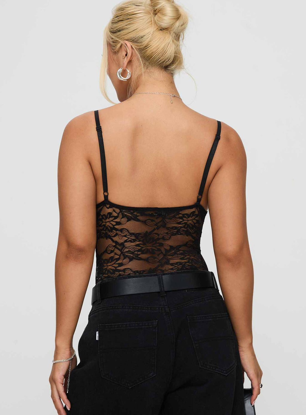 Wystan Lace Bodysuit Black
