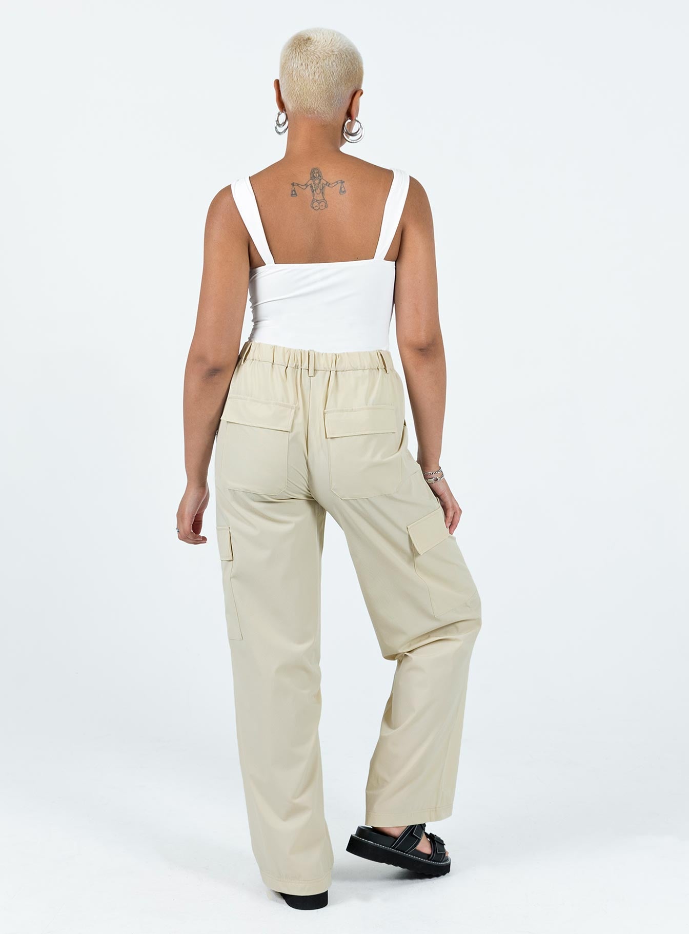 Pegley Nylon Cargo Pants Beige