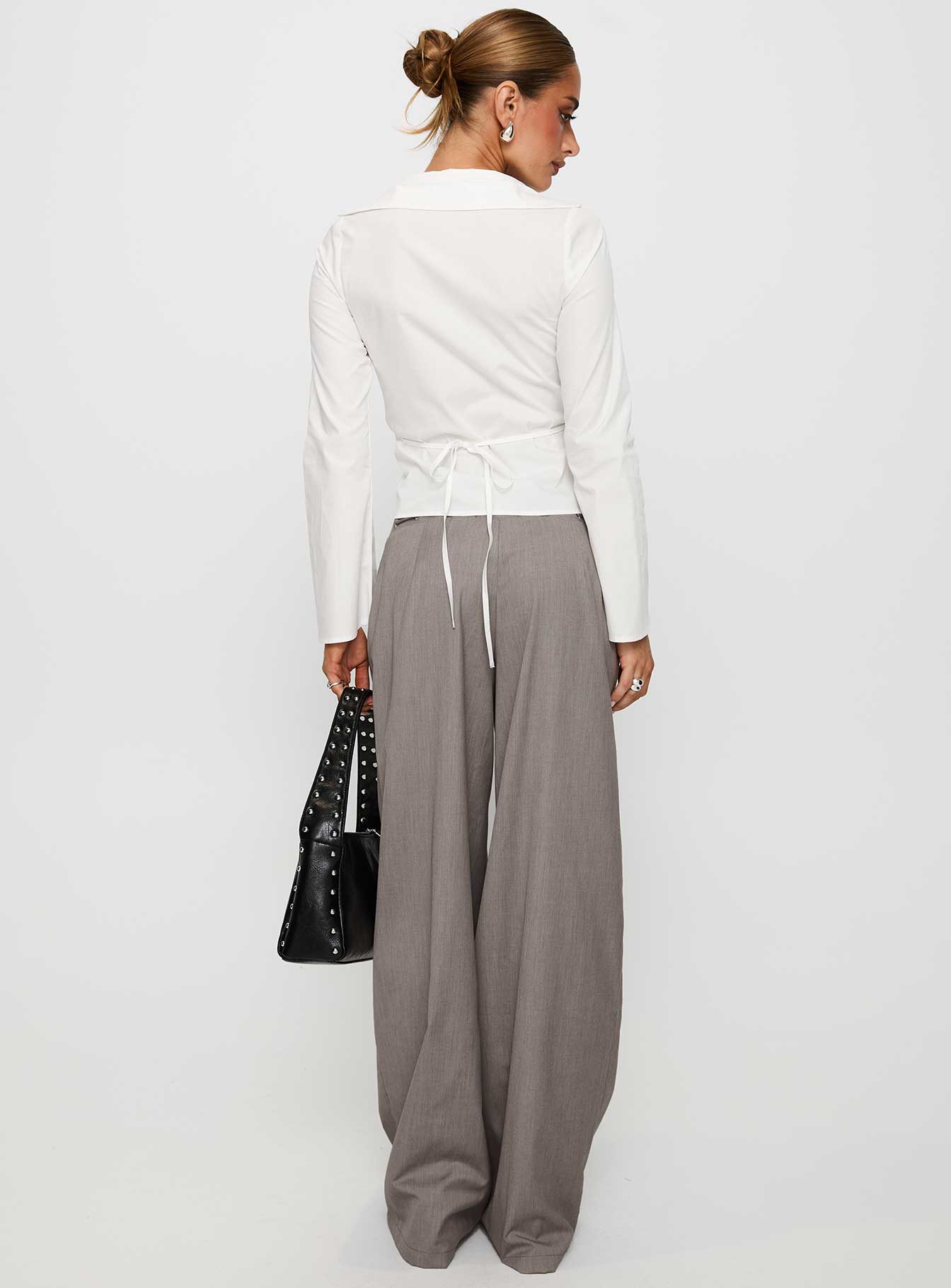Just Have Fun Wide Leg Pant Grey Petite