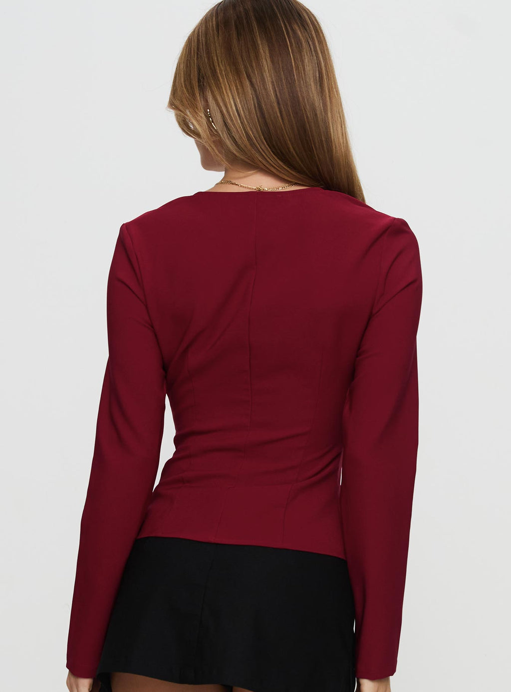 Gaskin Long Sleeve Top Burgundy