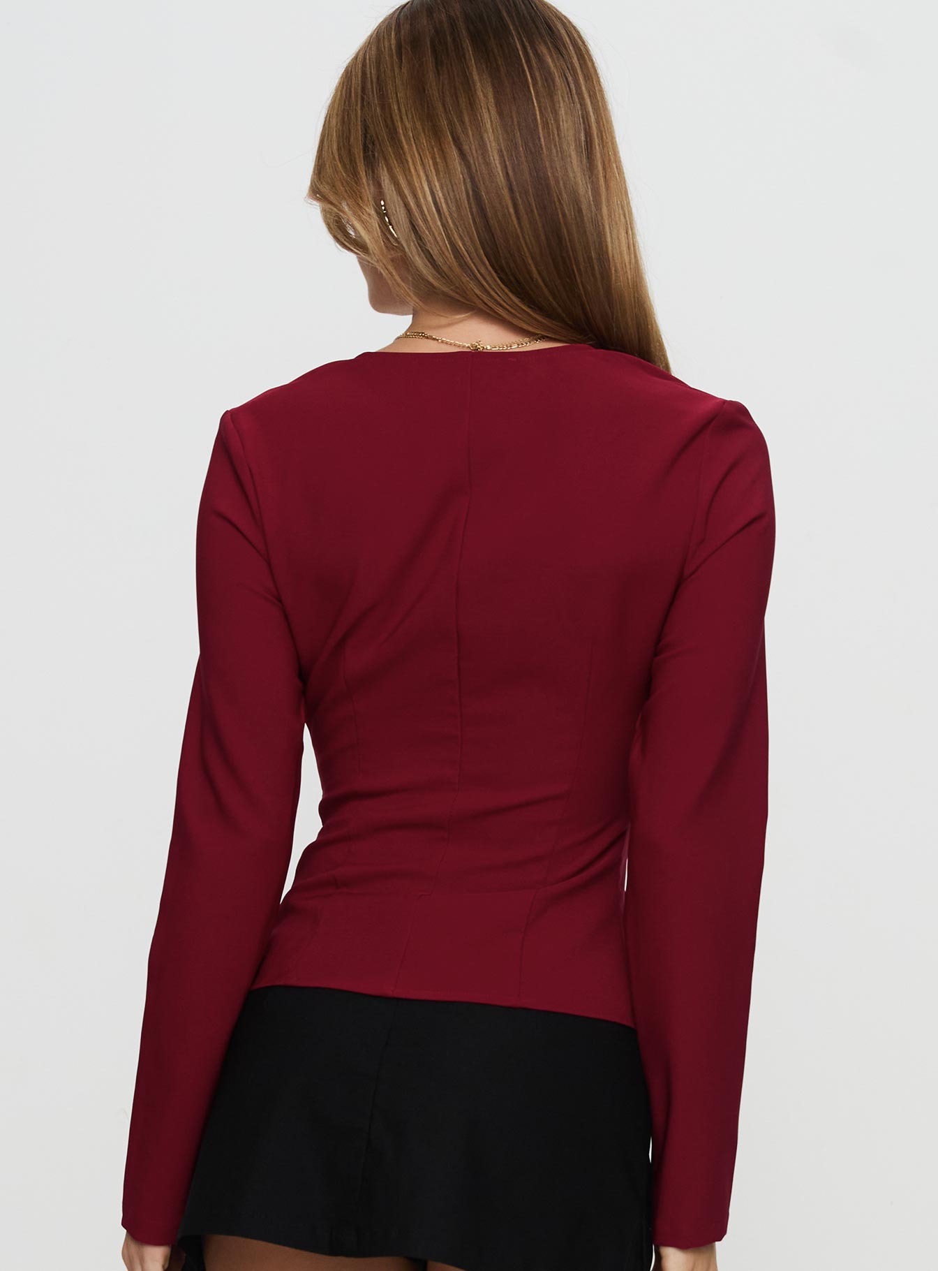 Gaskin Long Sleeve Top Burgundy