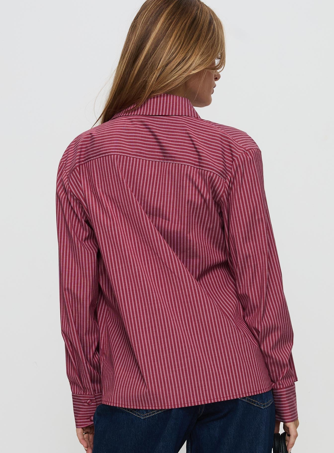 Mandisa Long Sleeve Top Red Stripe