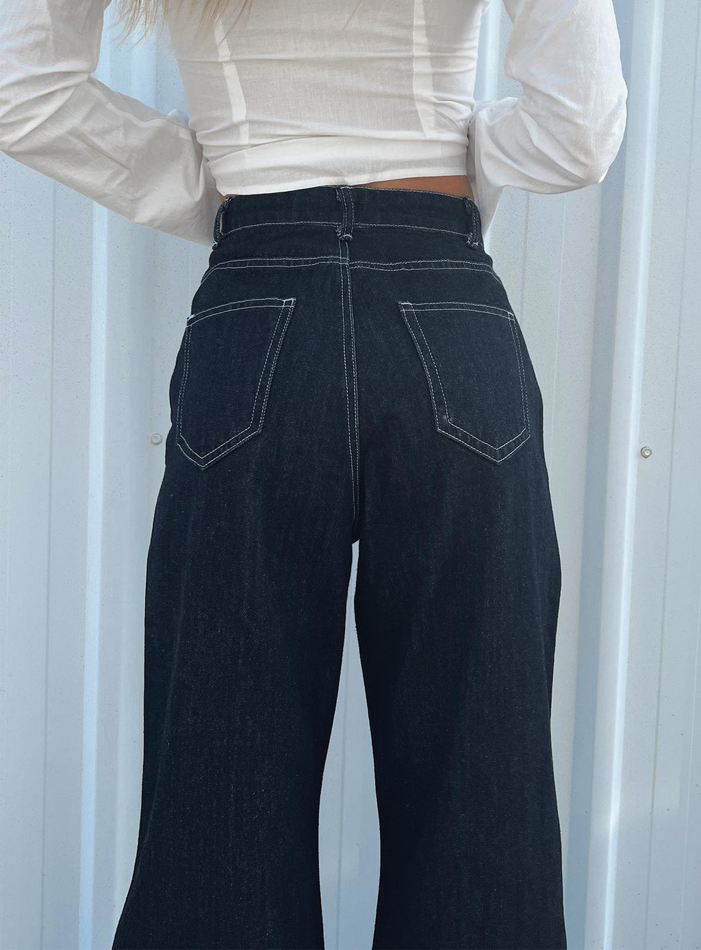 Boorala Wide Leg Jeans Dark Wash Denim