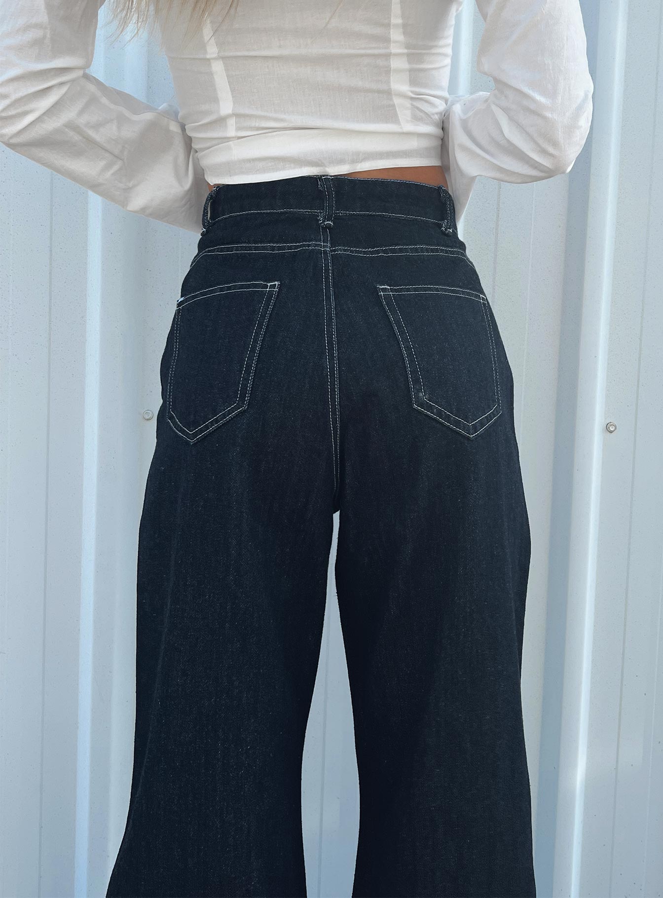 Boorala Wide Leg Jeans Dark Wash Denim