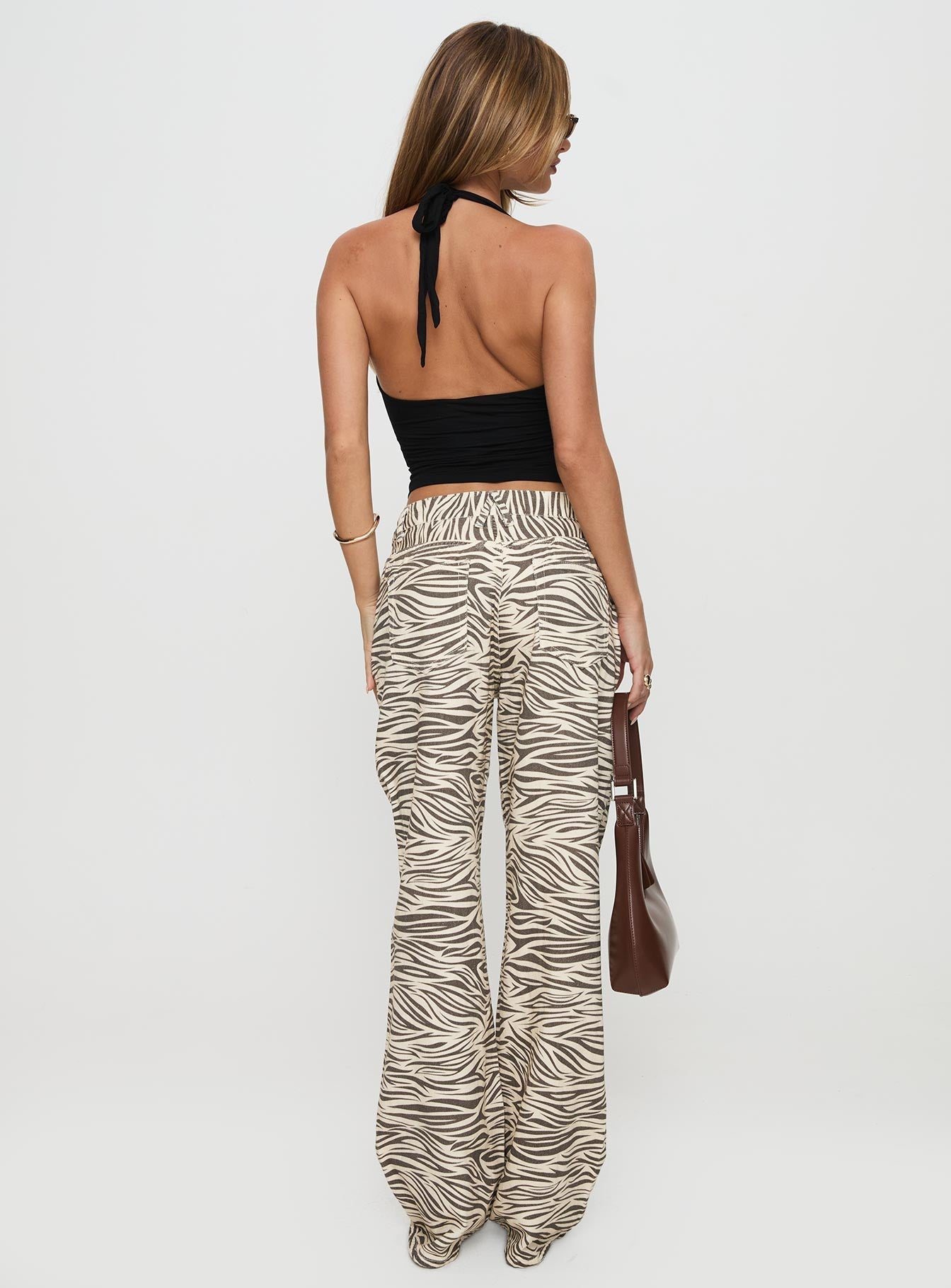 Top Model Low Rise Straight Leg Jeans Zebra