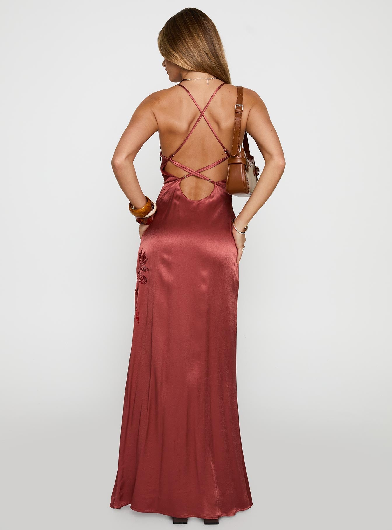 Catch You Up Beaded Maxi Dress Red