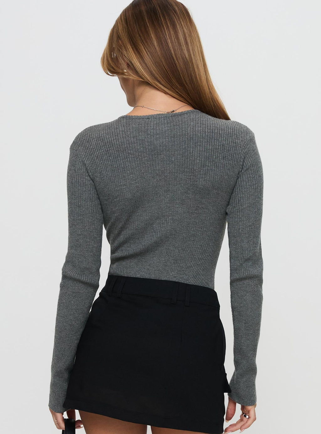 Kerra Long Sleeve Bodysuit Charcoal