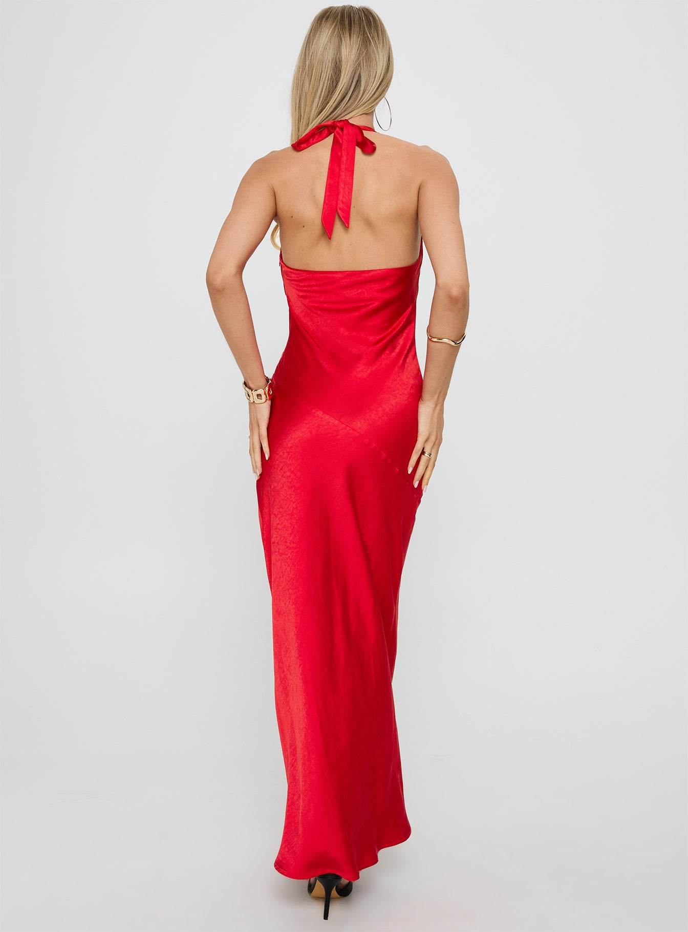Big Deal Halter Maxi Dress Red
