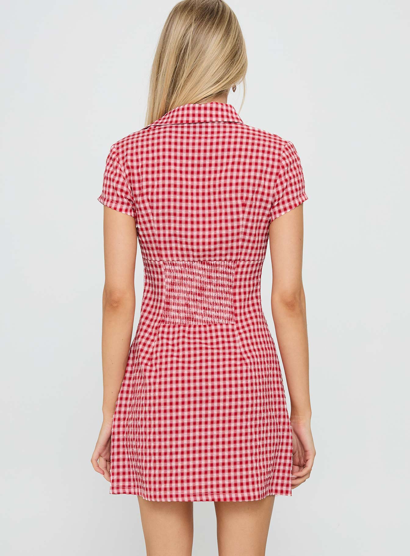 Motley Mini Dress Red Check