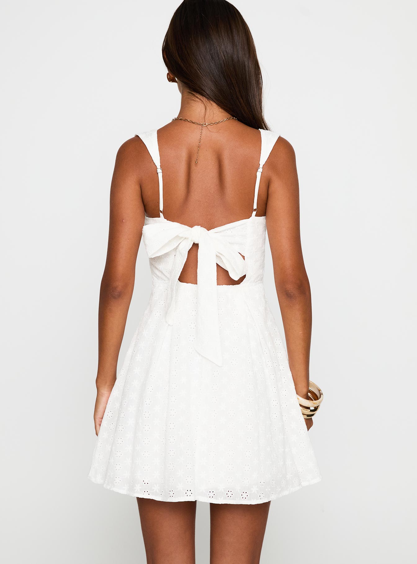 Xanthus Embroidered Mini Dress White