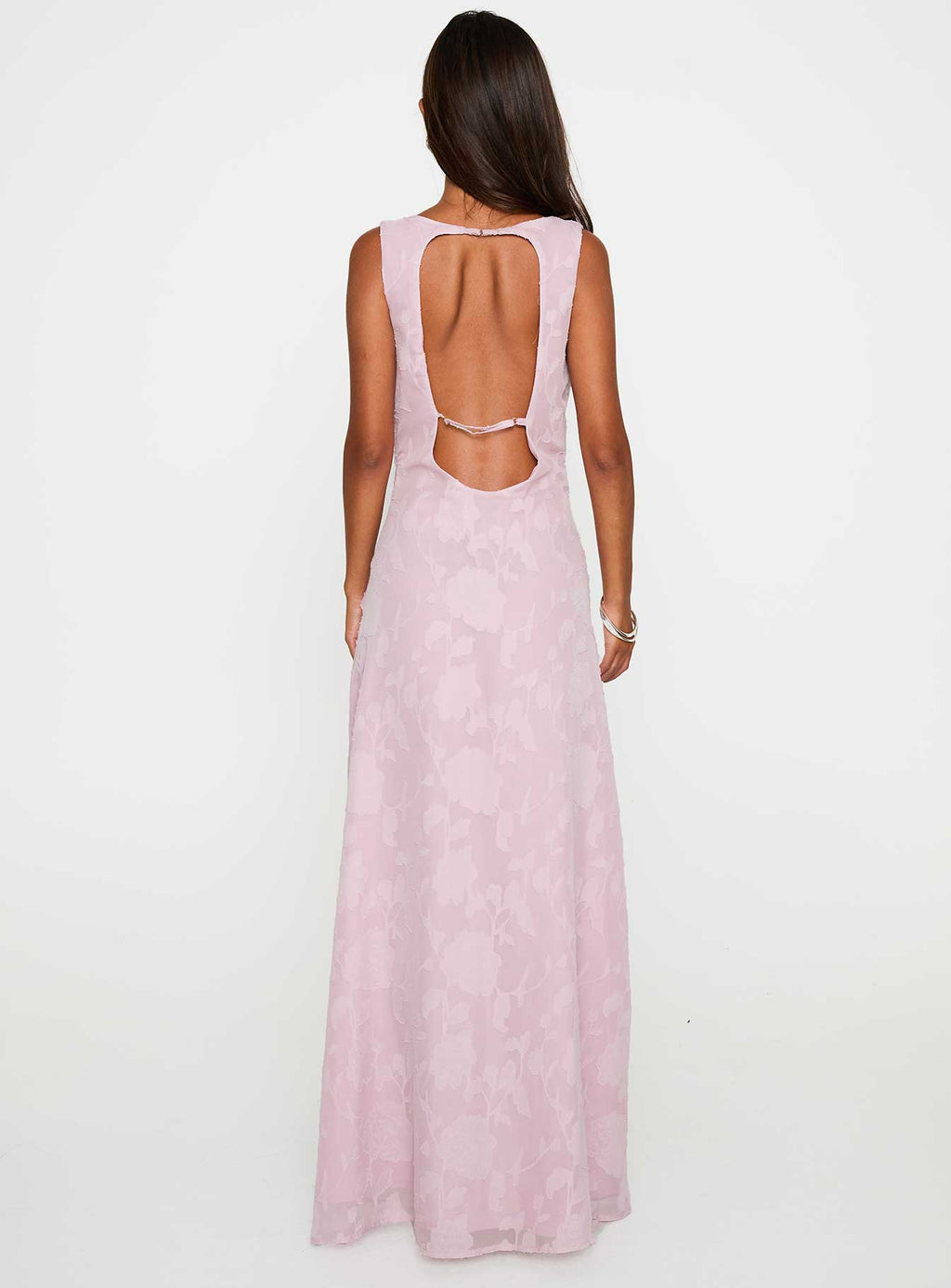 Frederica Plunge Burnout Maxi Dress Mauve