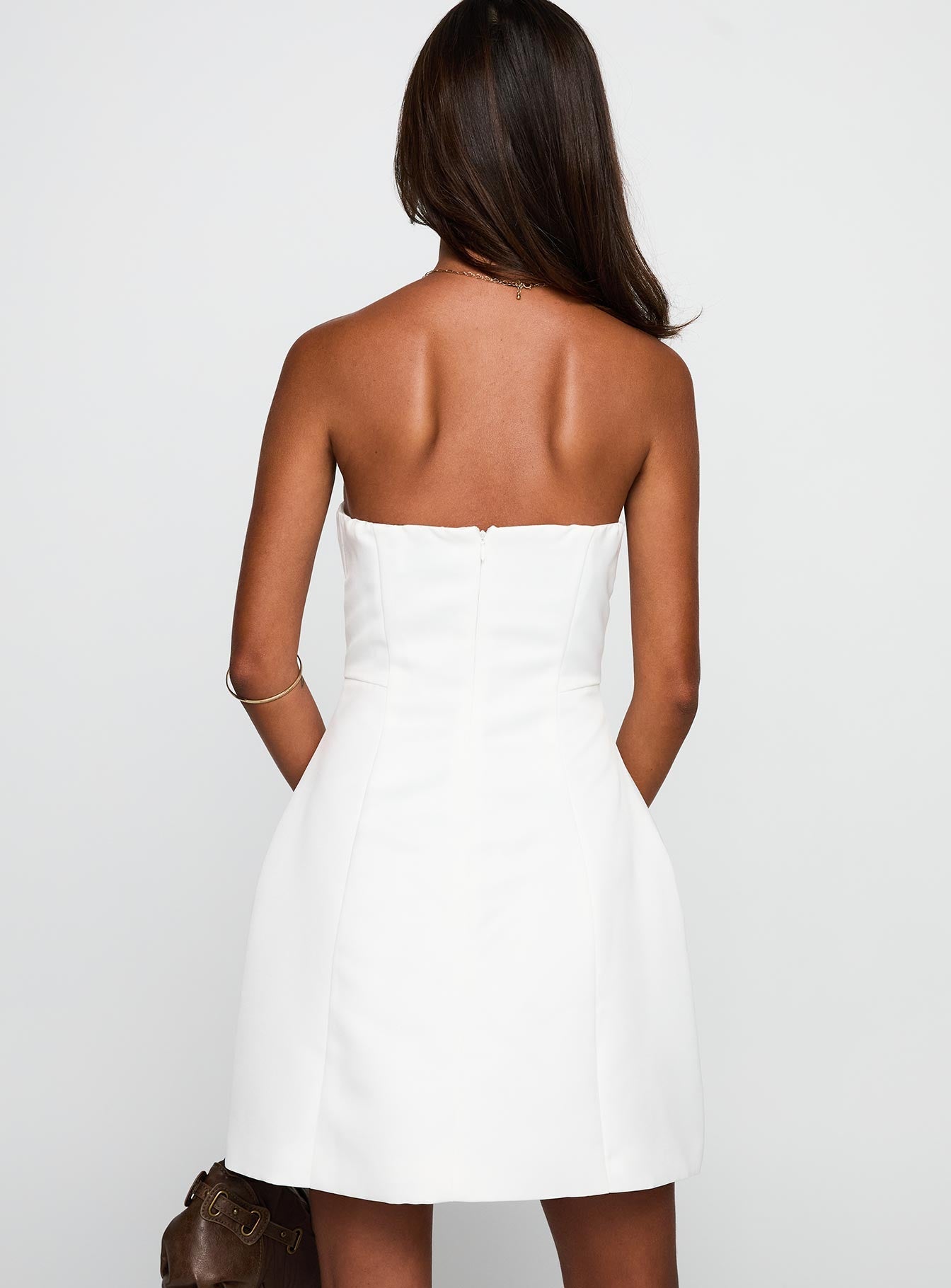 Gywneira Strapless Mini Dress White
