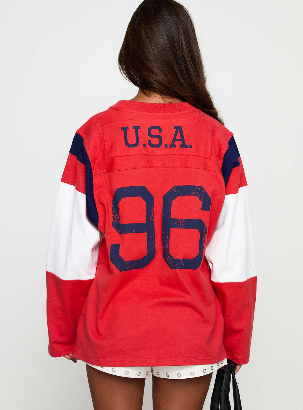 MLS 96 Retro Oversized Long Sleeve Top Red
