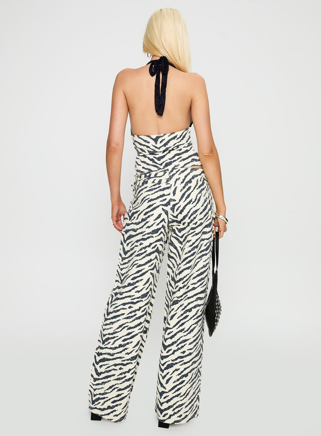 Paltrow Mid Rise Wide Leg Cargo Jeans Zebra