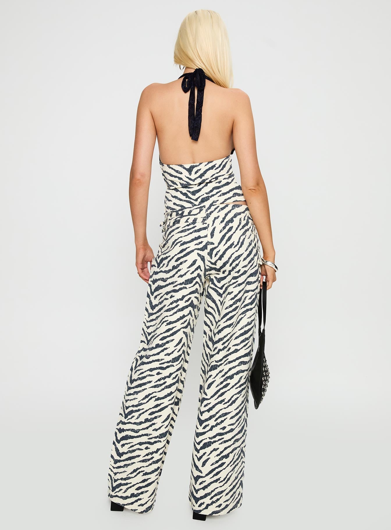 Paltrow Mid Rise Wide Leg Cargo Jeans Zebra