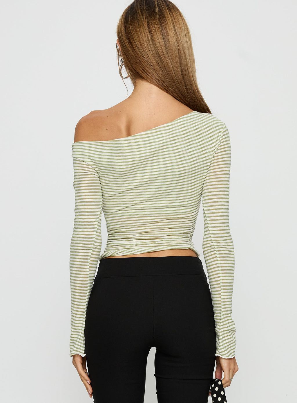 Synergies Long Sleeve Top Sage / White Stripe