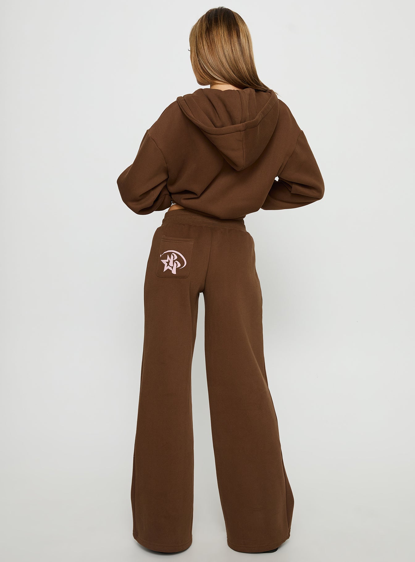 Princess Polly Stargirl Wide Leg Sweat Pants Brown