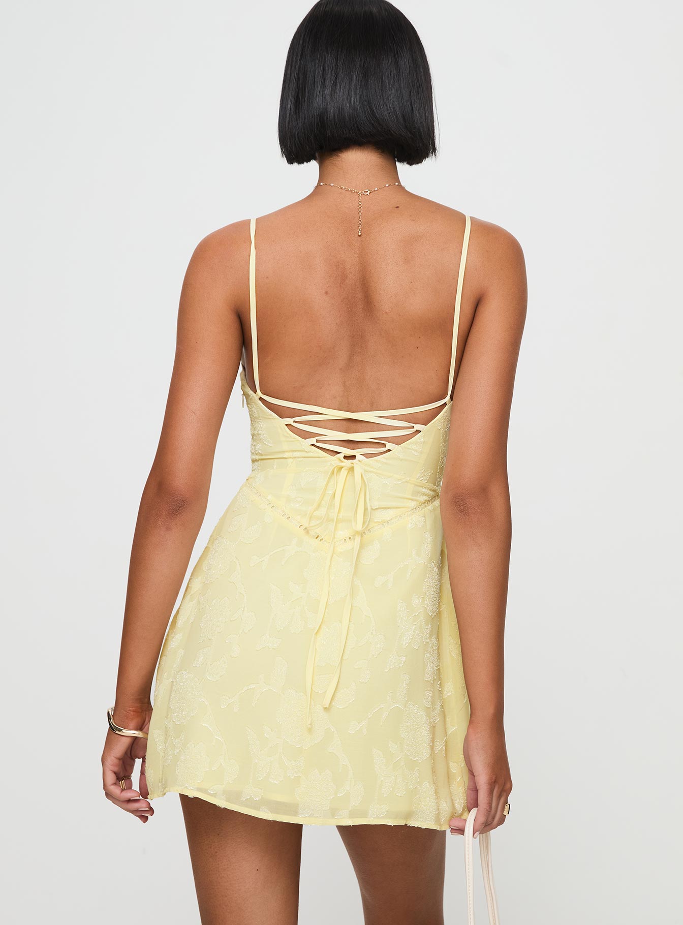 South Of France Mini Dress Yellow Petite