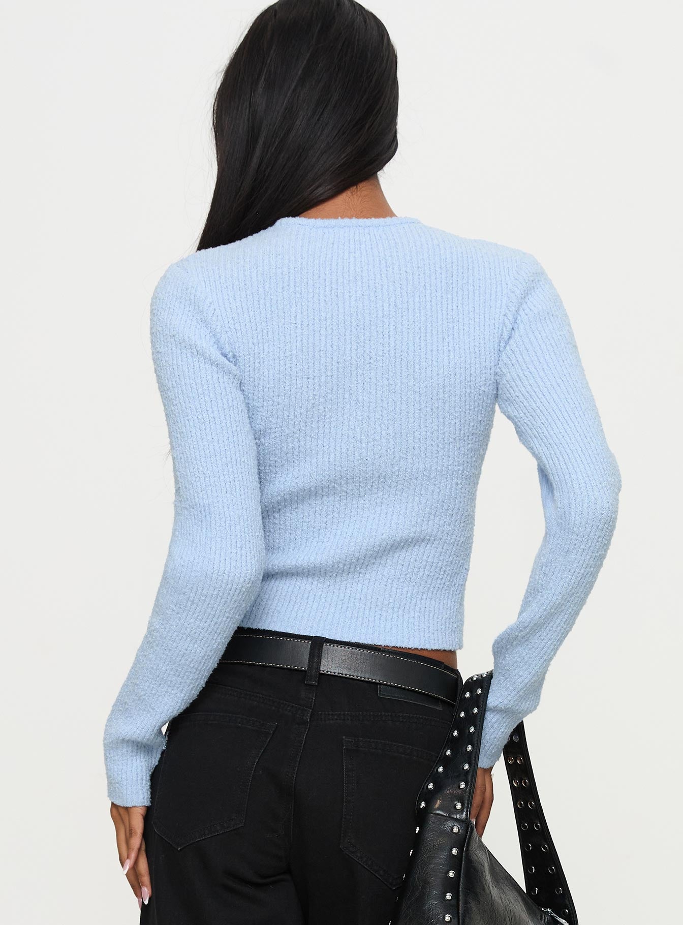 Suzu Long Sleeve Knit Top Blue