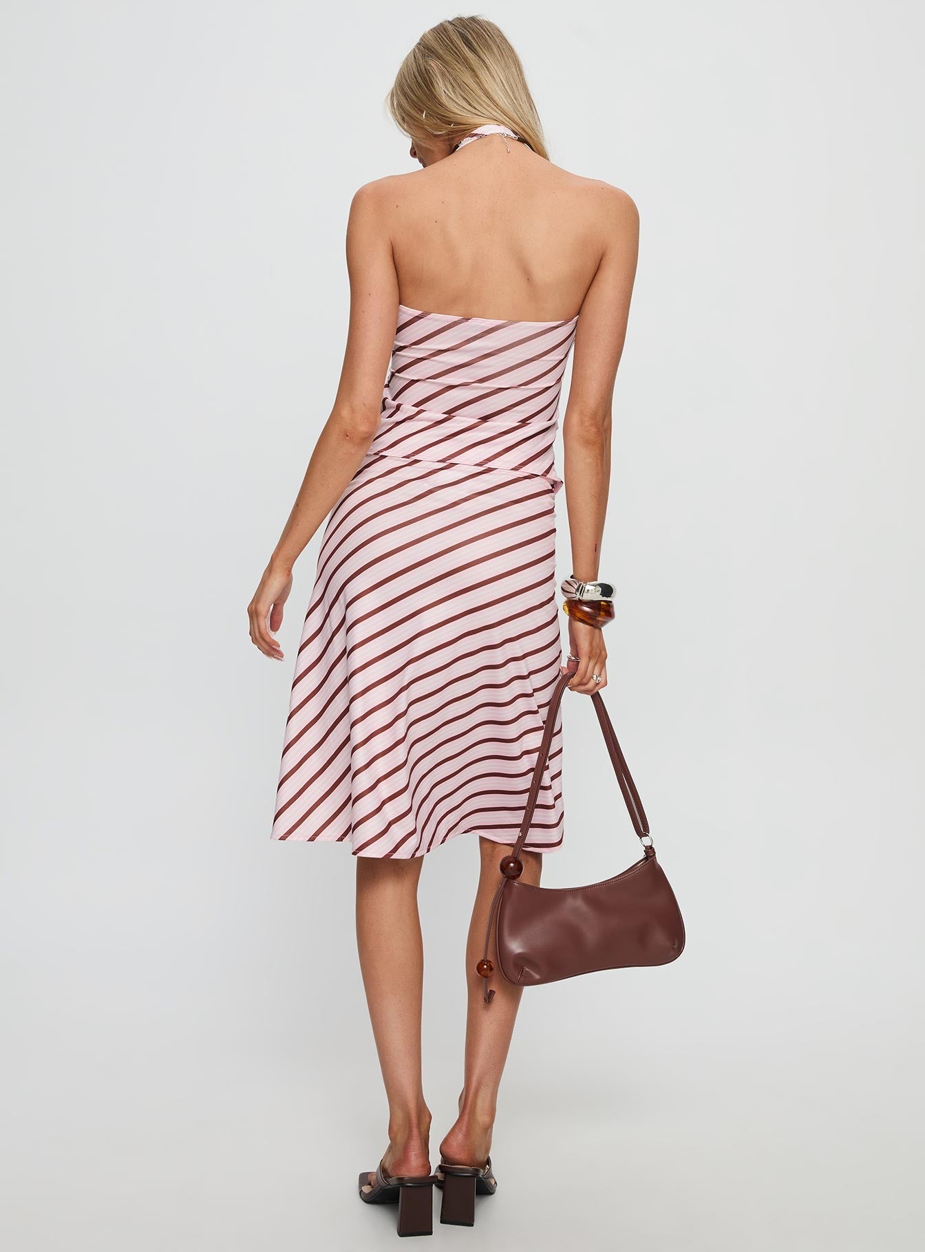 Esmeray Midi Skirt Pink Stripe