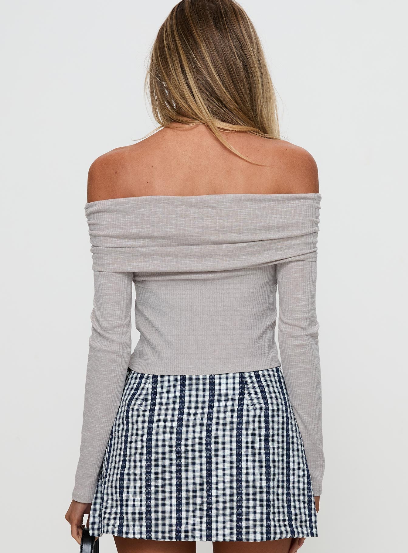 Victorea Off Shoulder Top Grey