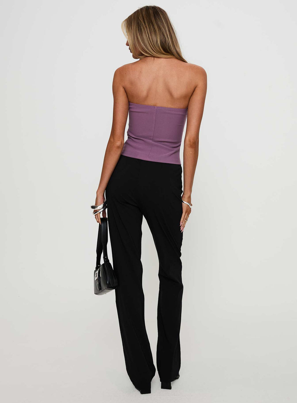 Quotation Diamante Flare Pants Black