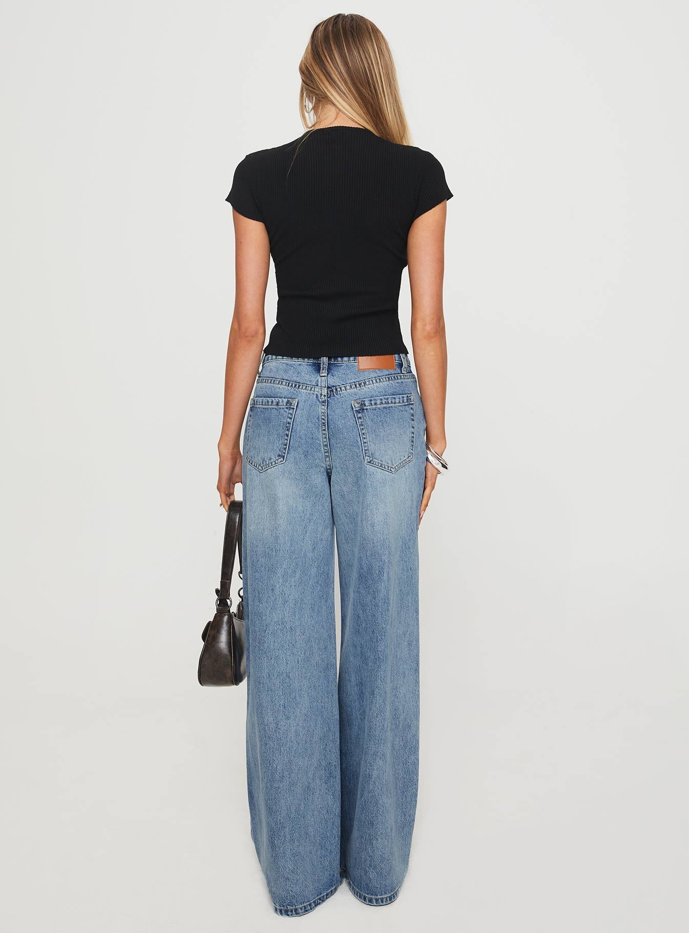 Mellowed Out Low Rise Straight Leg Jeans Mid Blue
