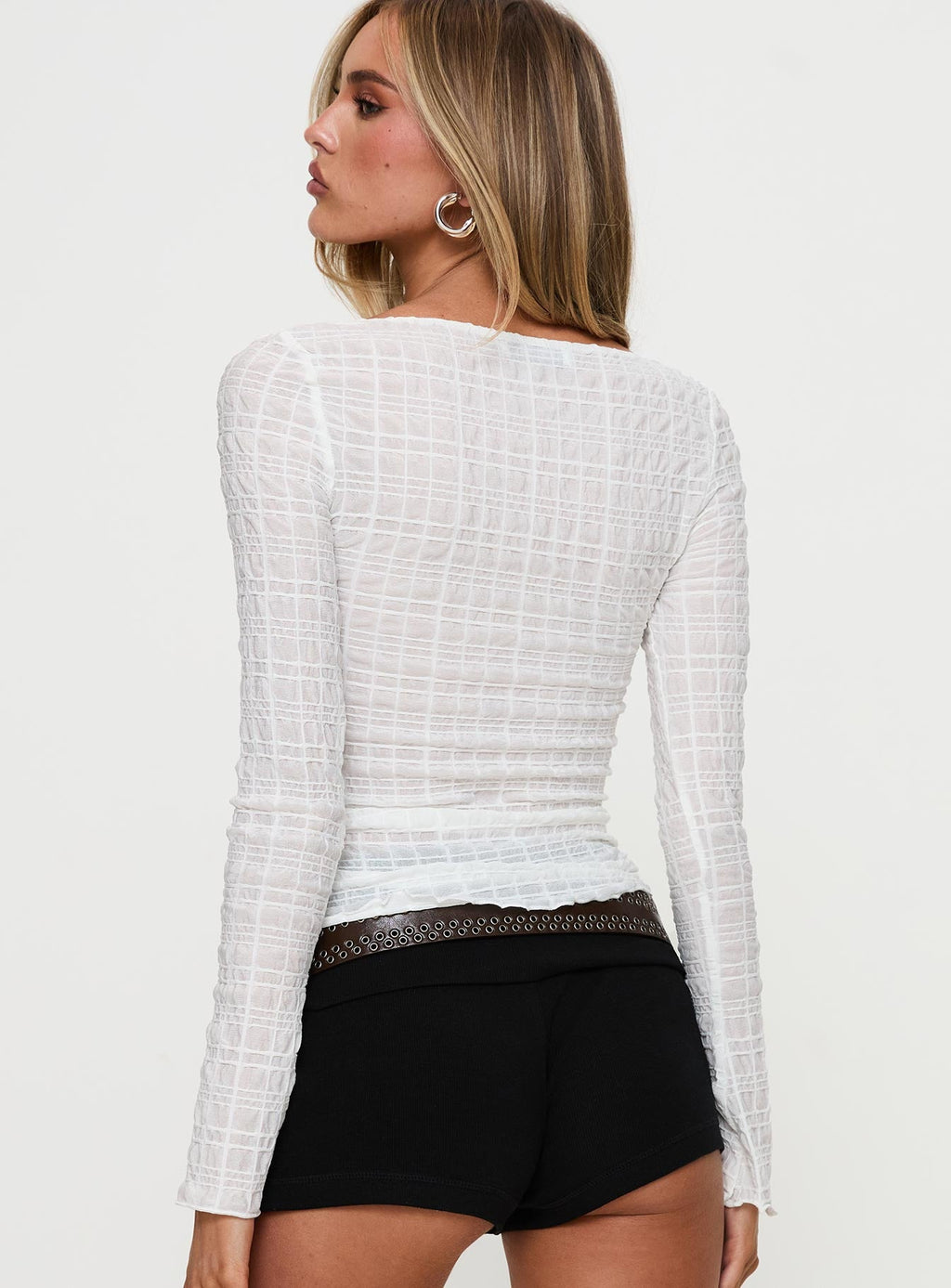 Raelynne Tie Detail Top White