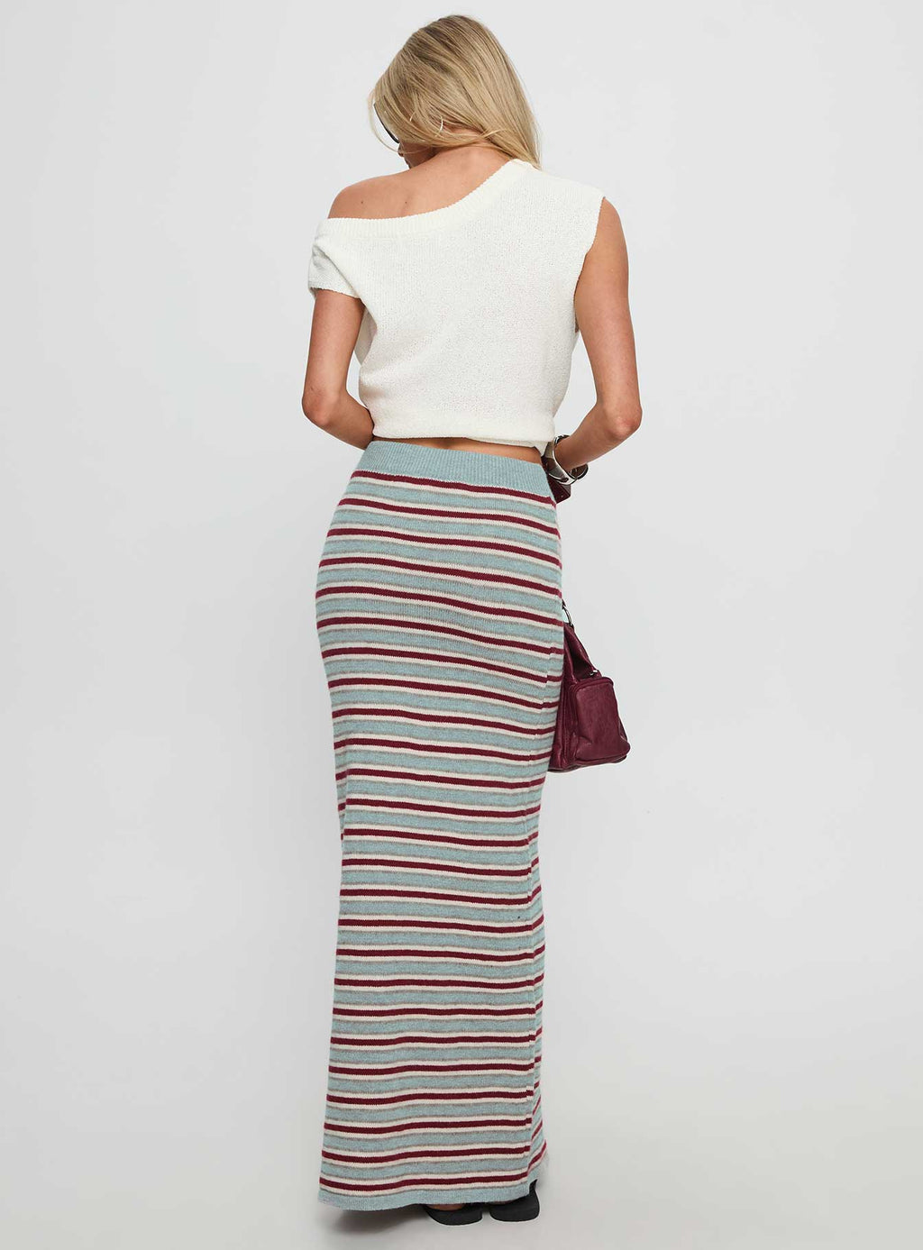 On Air Knit Maxi Skirt Multi Stripe