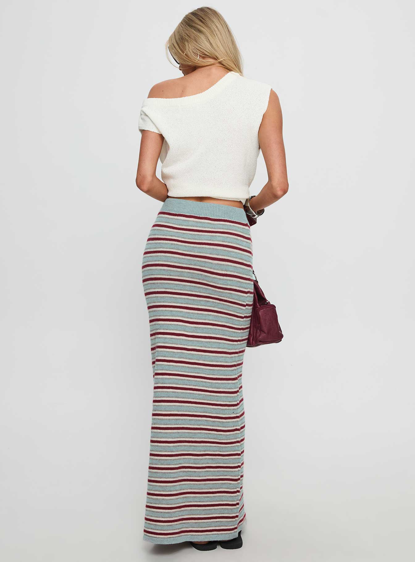 On Air Knit Maxi Skirt Multi Stripe
