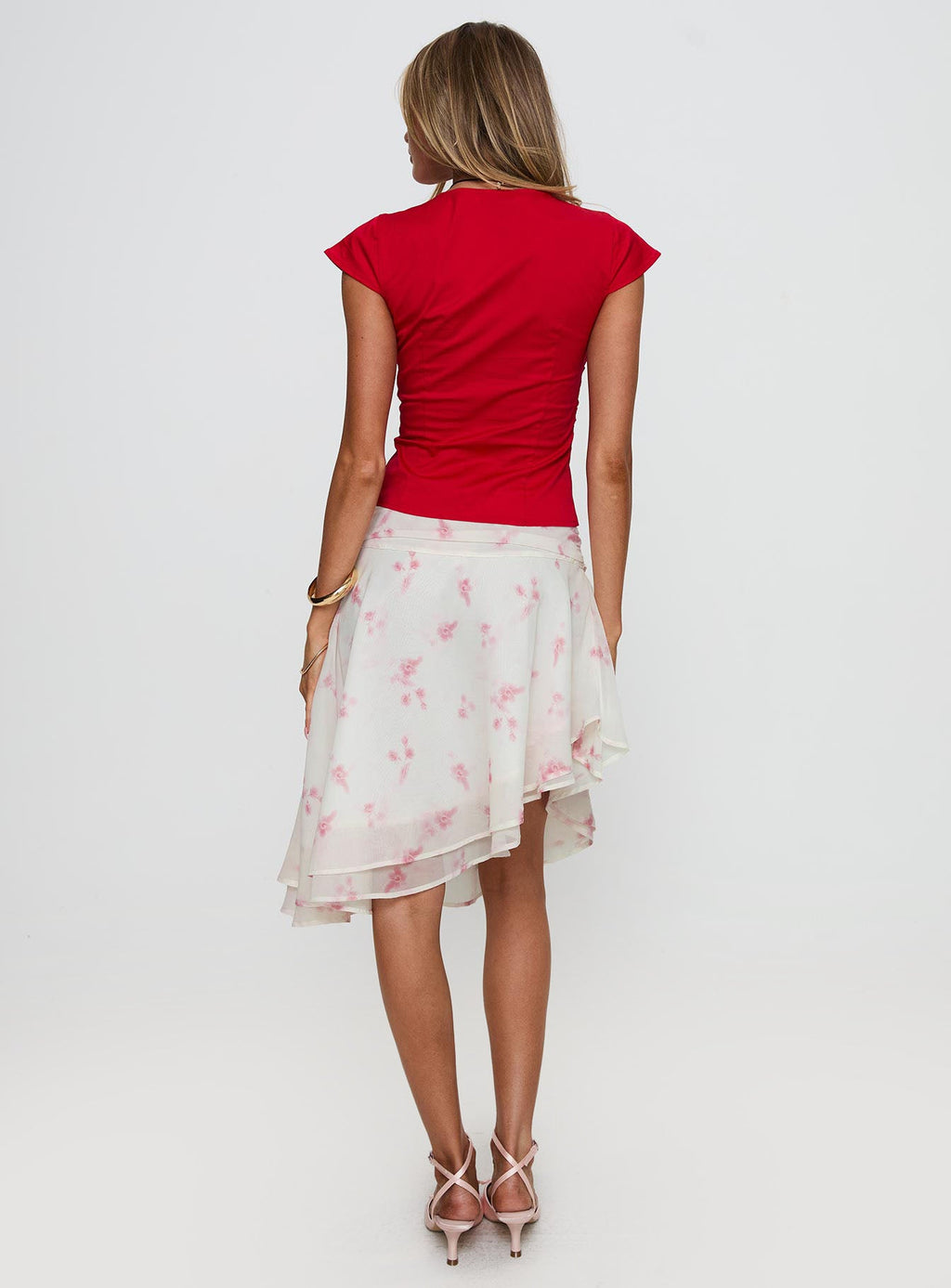 Charisse Asymmetrical Midi Skirt Floral