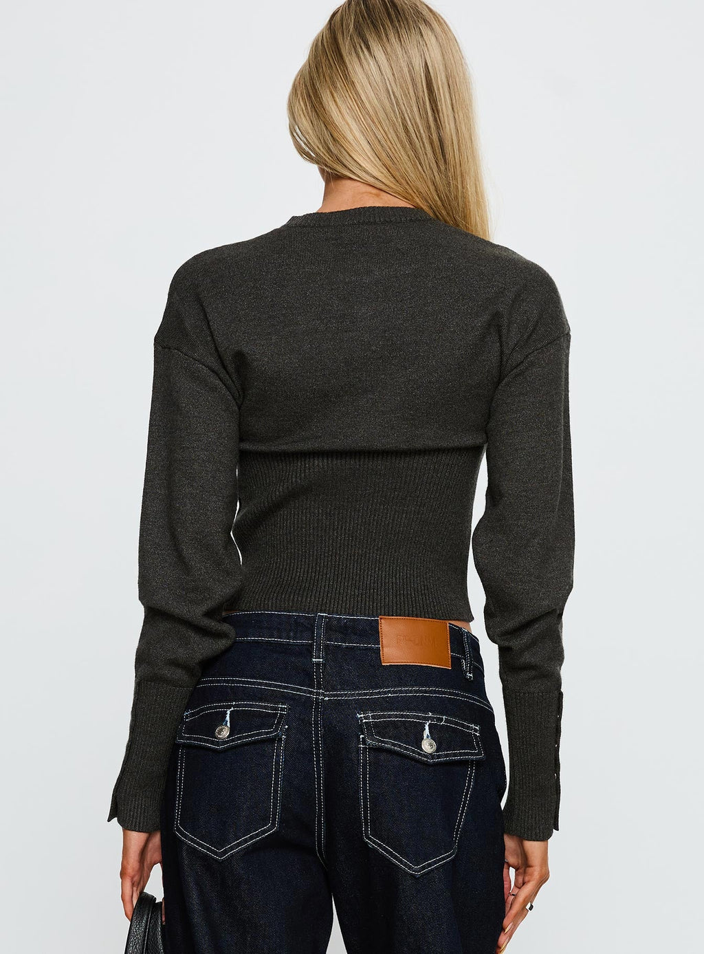 Head In The Clouds Knit Cardigan Grey Argyle