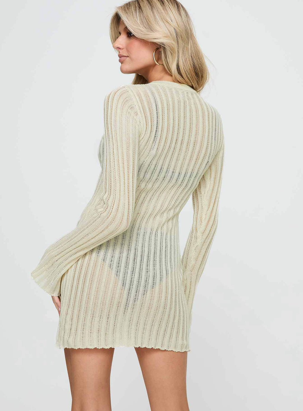 Primmie Long Sleeve Mini Dress Cream