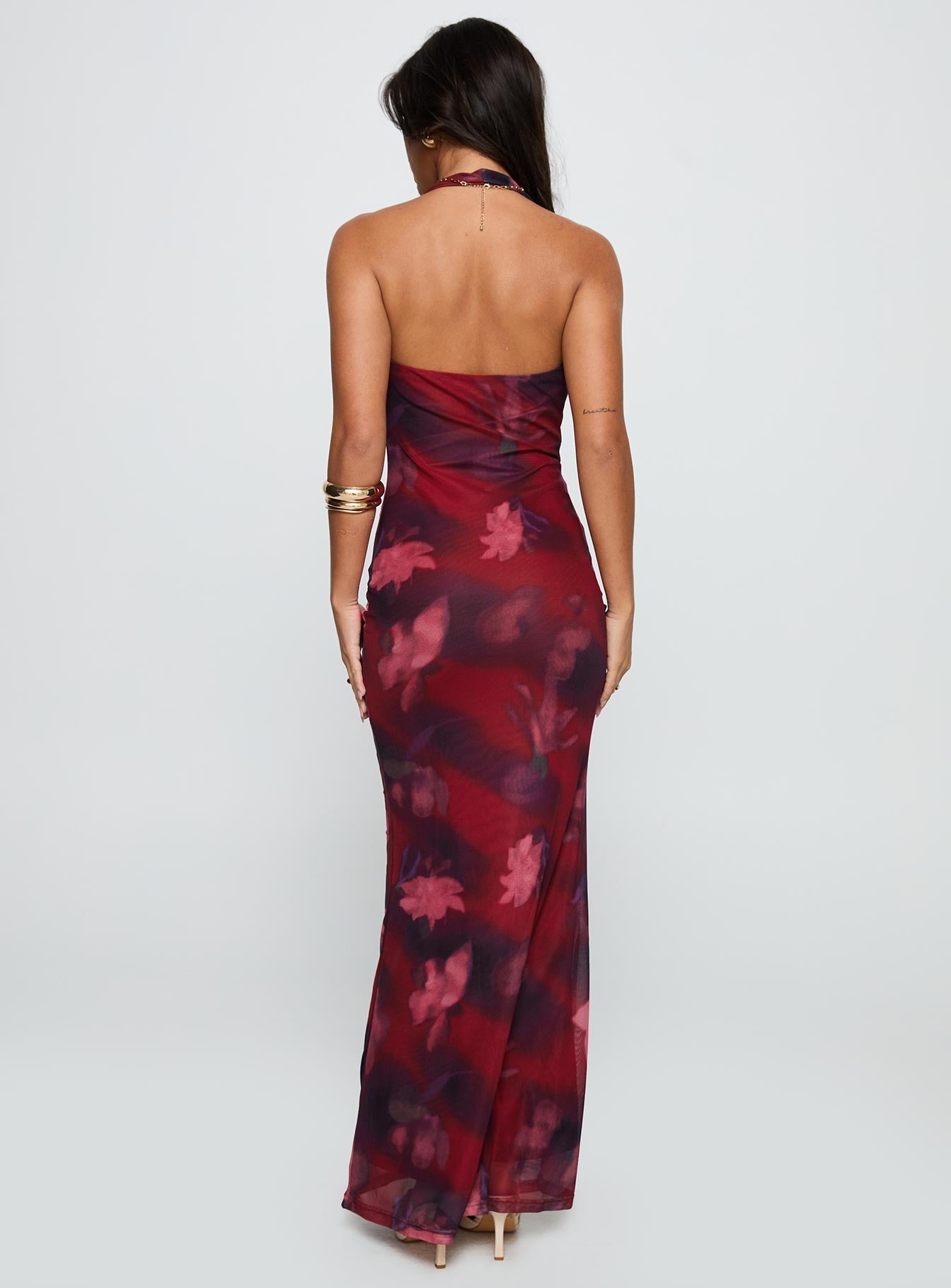 Vixyn Halter Maxi Dress Red Multi