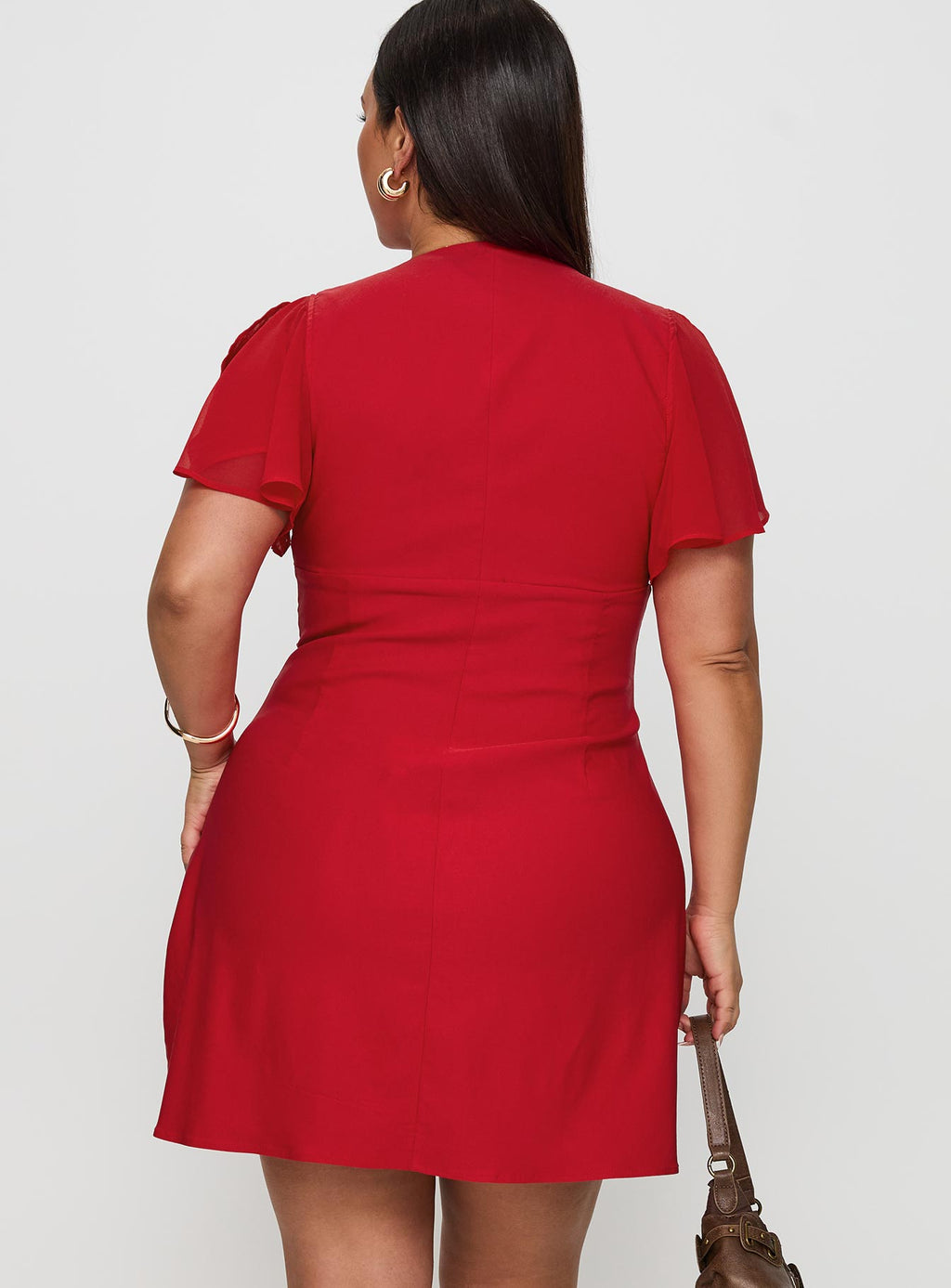 Florie Corset Mini Dress Red Curve