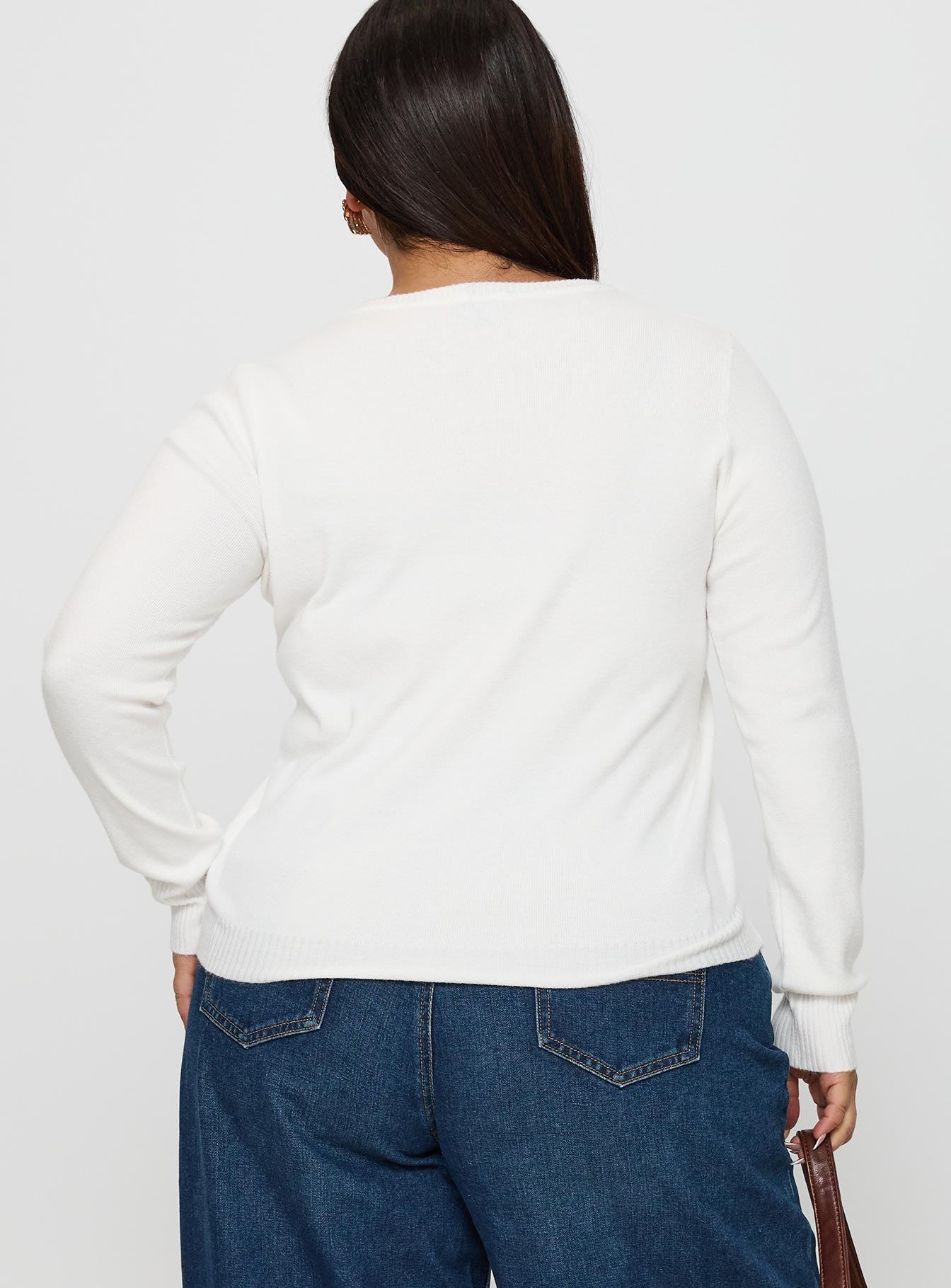 Lauraine Cardigan White Curve