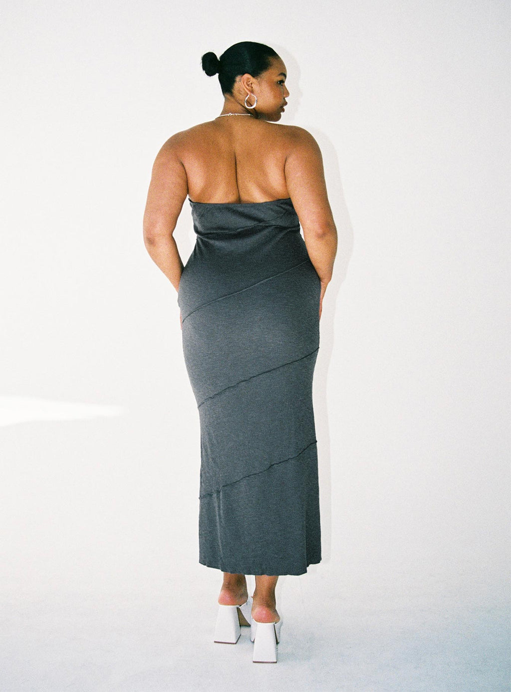 Oscar Midi Dress Grey Curve