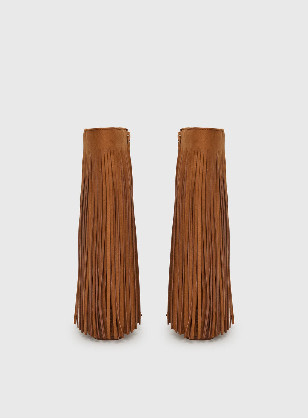 Wild Card Tassel Faux Suede Boots Brown